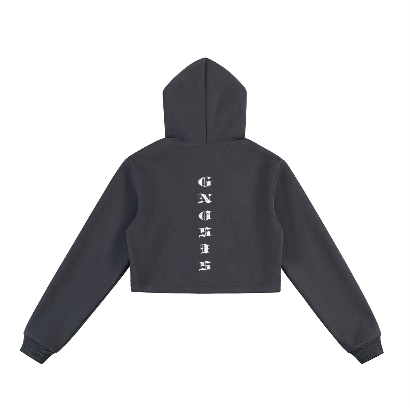 "Gnosis" Cropped Zip-Up Hoodie