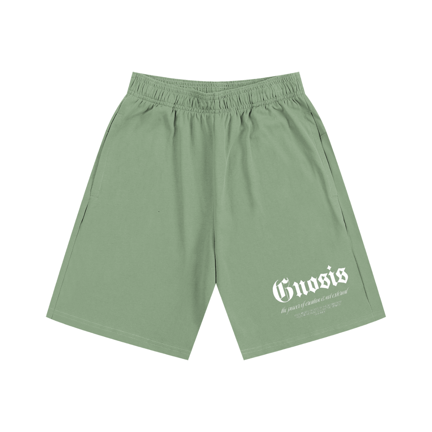 "Jus Gnosis" Cotton Shorts