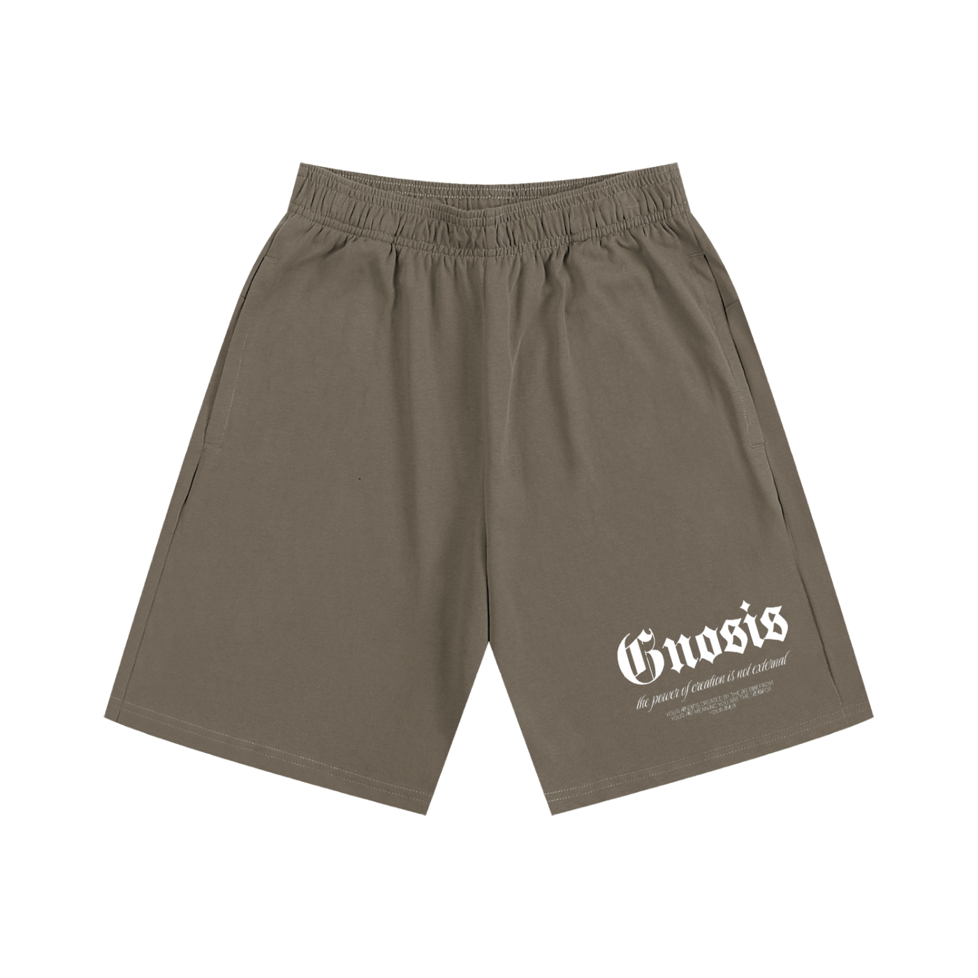 "Jus Gnosis" Cotton Shorts