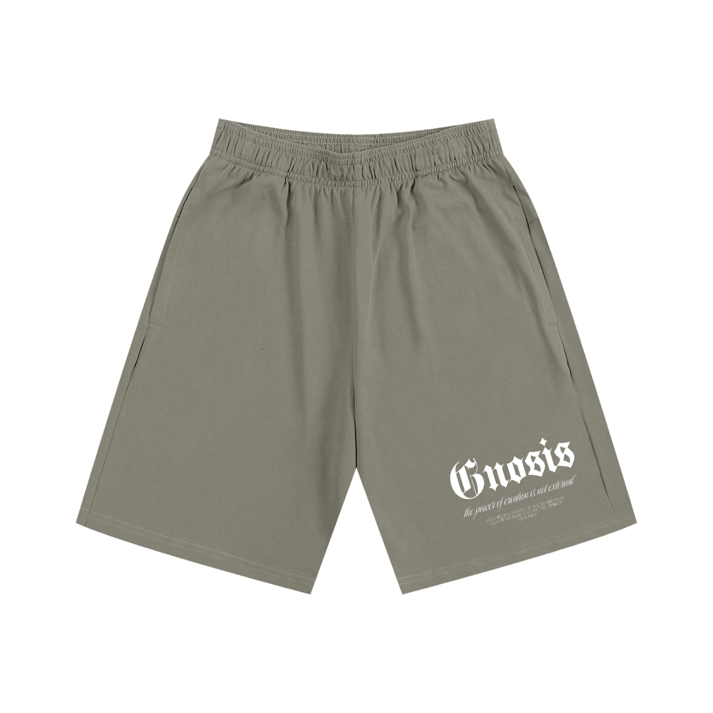 "Jus Gnosis" Cotton Shorts