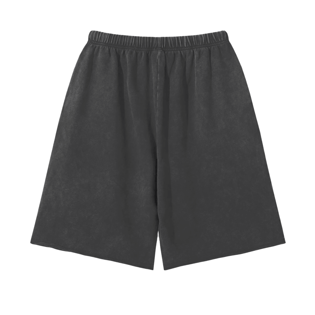"Jus Gnosis" Raw Hem Shorts