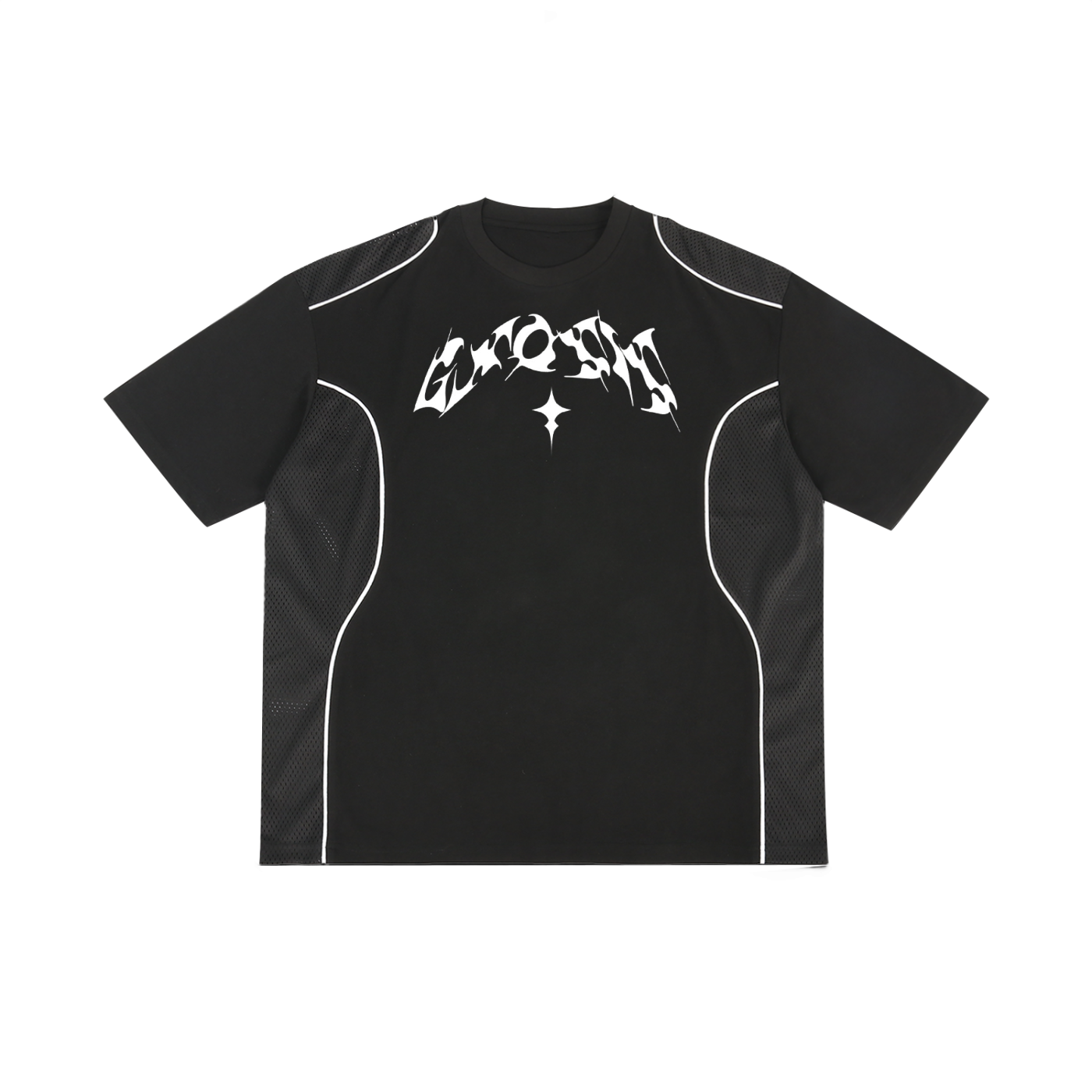 "Jus Gnosis" Contrast Piped Panel T-Shirt