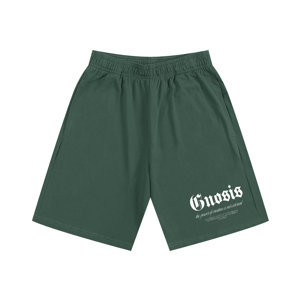 "Jus Gnosis" Cotton Shorts