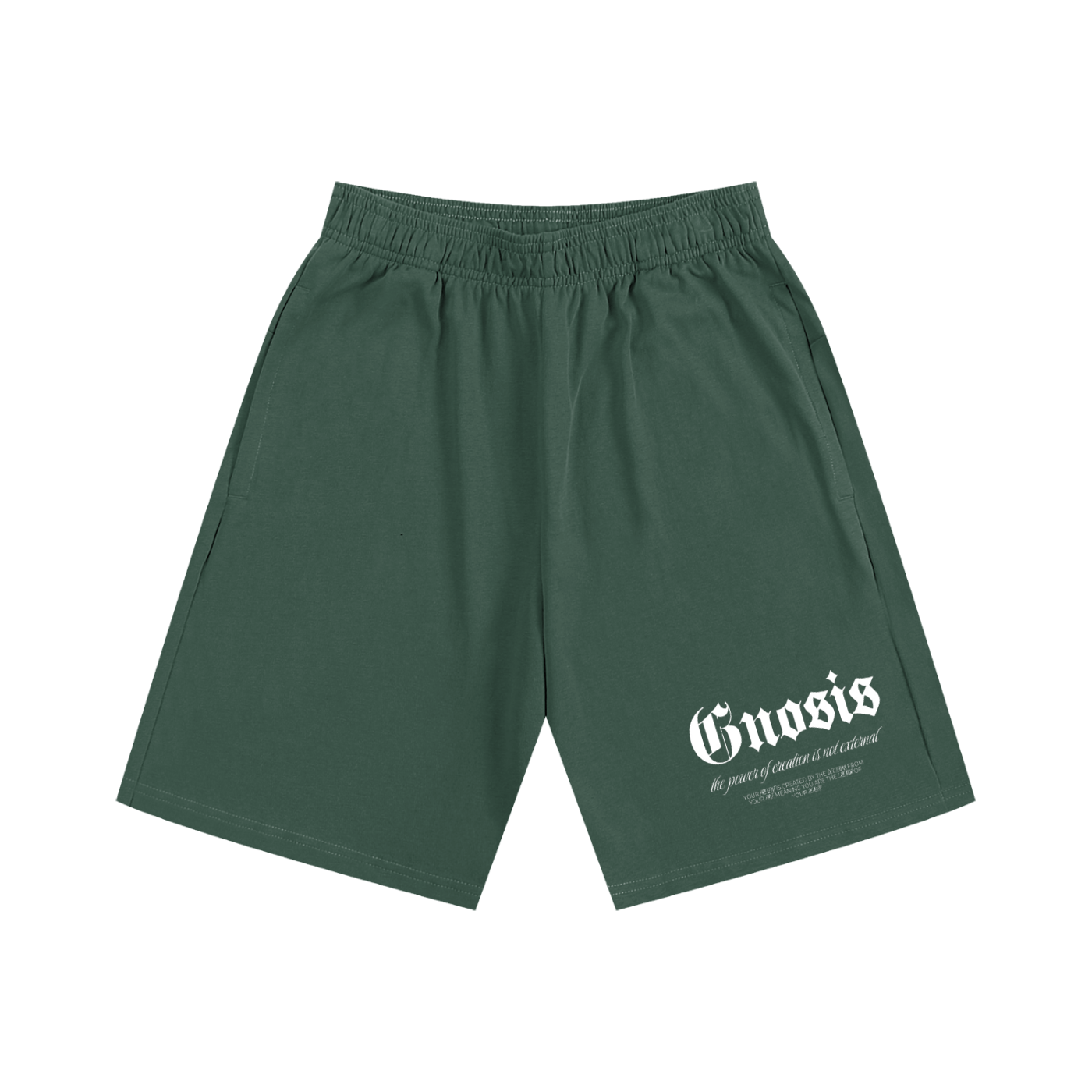 "Jus Gnosis" Cotton Shorts