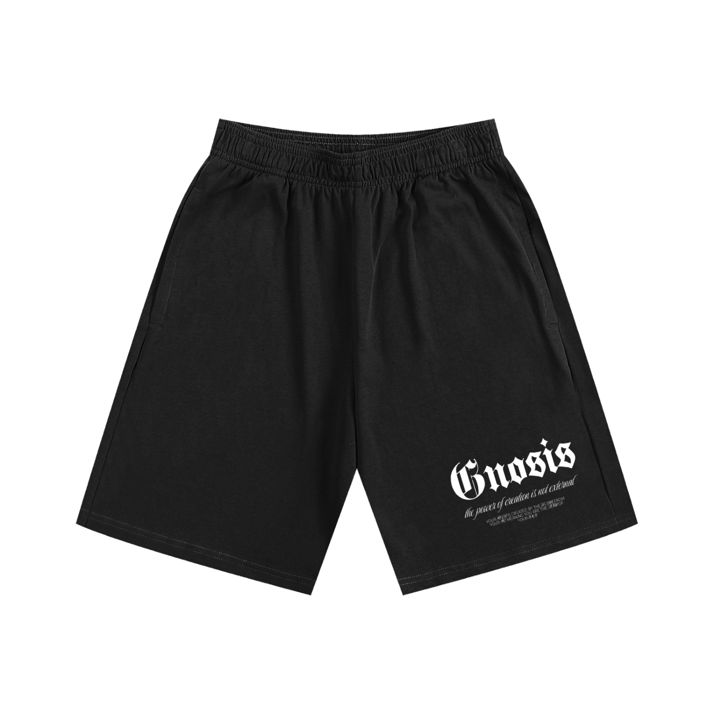 "Jus Gnosis" Cotton Shorts