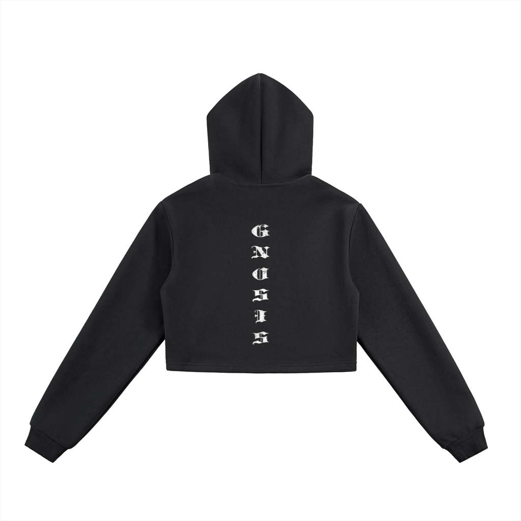 "Gnosis" Cropped Zip-Up Hoodie