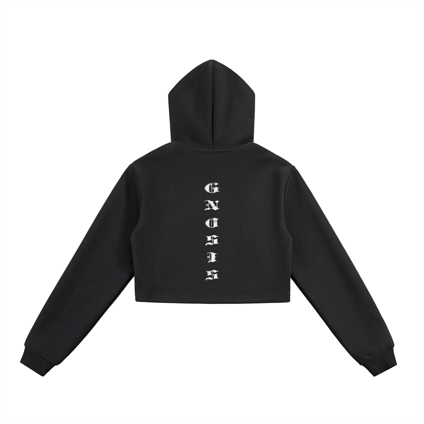"Gnosis" Cropped Zip-Up Hoodie
